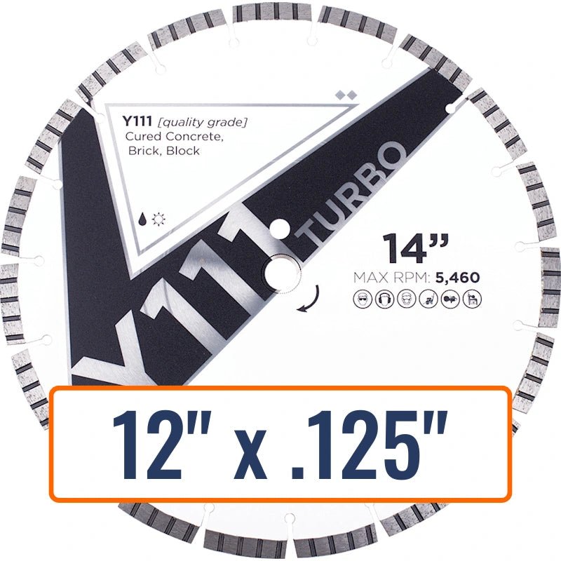 Diamond Vantage 12" x .125" Concrete Blade - Y111 TURBO - General Purpose, Arbor Size 20mm