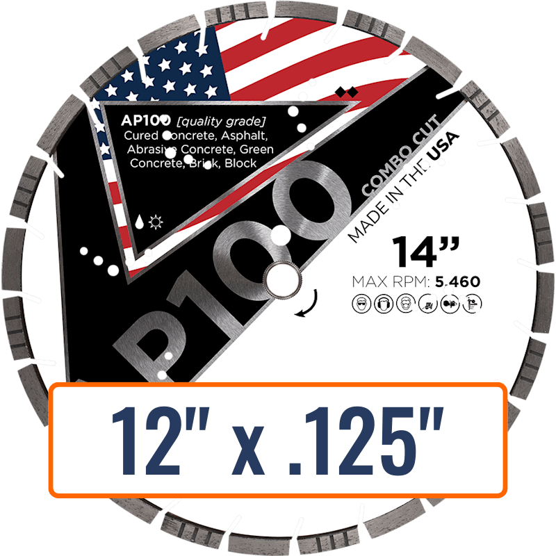 Diamond Vantage 12" x .125" AP100 COMBO CUT All Purpose Diamond Saw Blade
