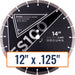 Diamond Vantage 12" x .125" general purpose diamond saw blade with 1" and 20mm arbor sizes.