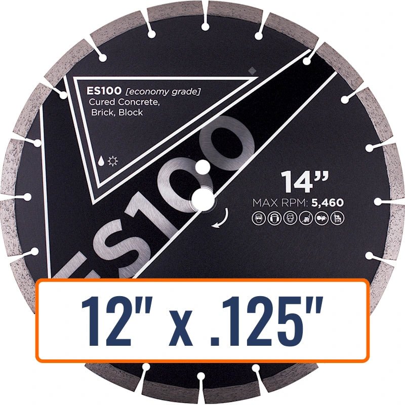 Diamond Vantage 12" x .125" general purpose diamond saw blade with 1" and 20mm arbor sizes.