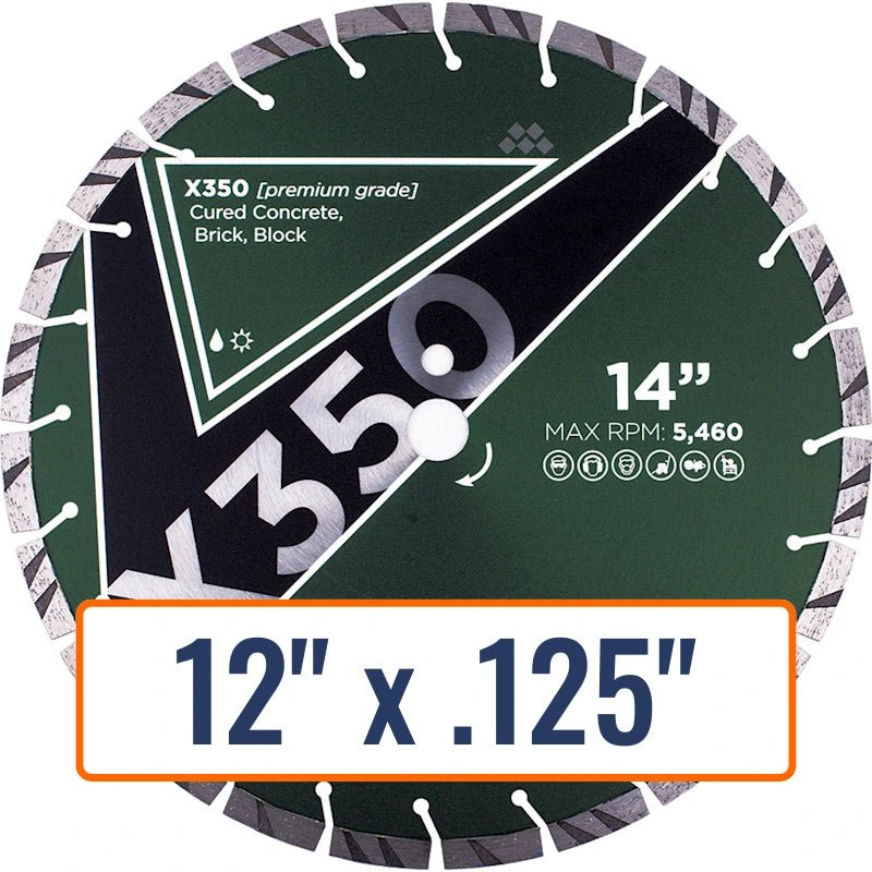 Diamond Vantage 12" x .125" Concrete Cutting Blade - General Purpose, 1" Arbor Size, X350