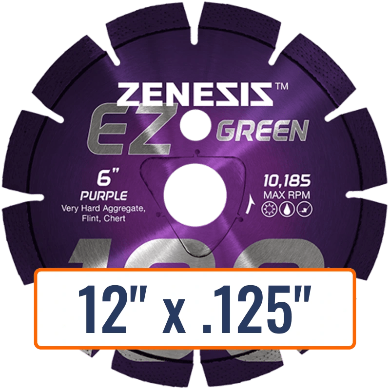 Diamond Vantage 12" Green Concrete Saw Blade with 1" Arbor Size and Soff-Cut® Triangle - 12-inch-diamond-blade
