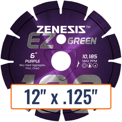 Diamond Vantage 12" Green Concrete Saw Blade with 1" Arbor Size and Soff-Cut® Triangle - 12-inch-diamond-blade