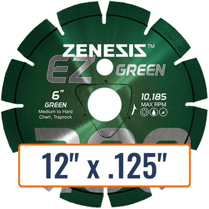 Diamond Vantage 12" x .125" Green Concrete Diamond Saw Blade with 1" Arbor Size and Soff-Cut Triangle