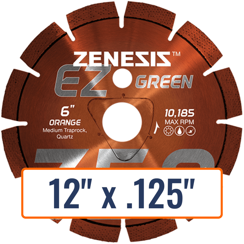 Diamond Vantage 12" x .125" Green Concrete Diamond Saw Blade with 1" Arbor Size and Soff-Cut Triangle