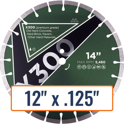 Diamond Vantage X300 12" Diamond Saw Blade for Hard Materials, 1" Arbor, 20mm - 12-inch-diamond-saw-blade-diamond-vantage-1212ex3-1