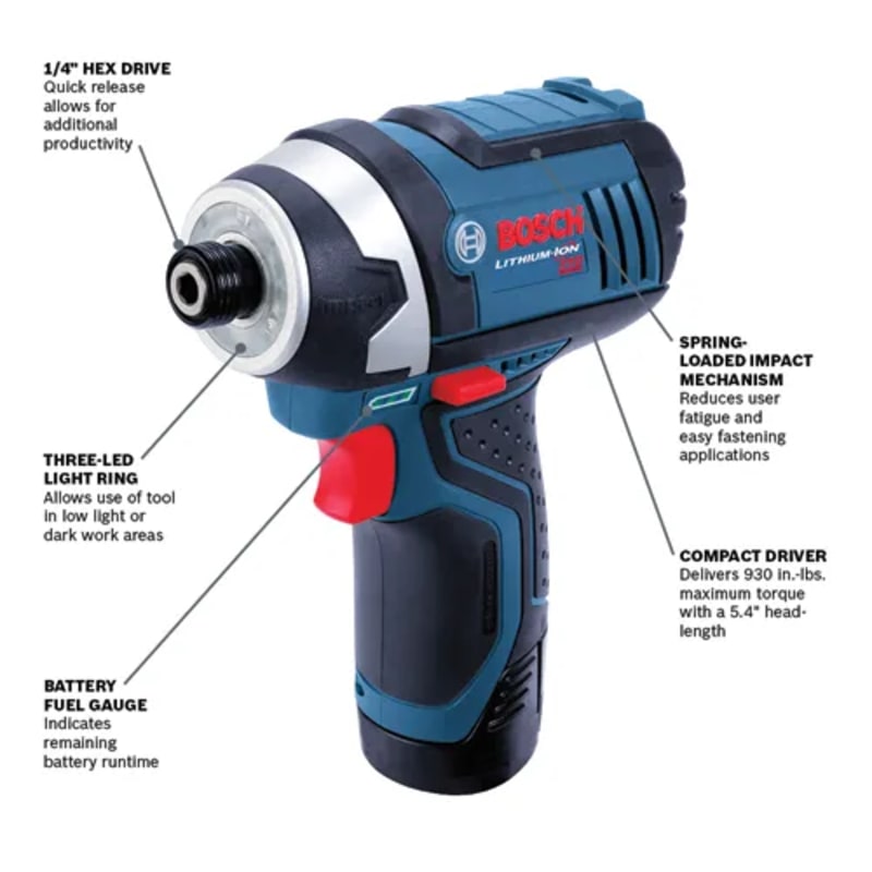 12V Max 1/4 In. Hex Impact Driver (Bare Tool)