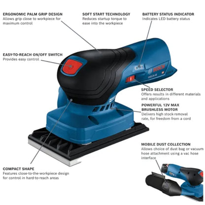 12V Max Brushless Sheet Orbital Finishing Sander (Bare Tool)