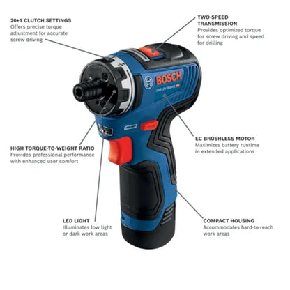 12V Max Brushless 1/4 In. Hex Two-Speed Screwdriver Kit with (2) 2.0 Ah Batteries