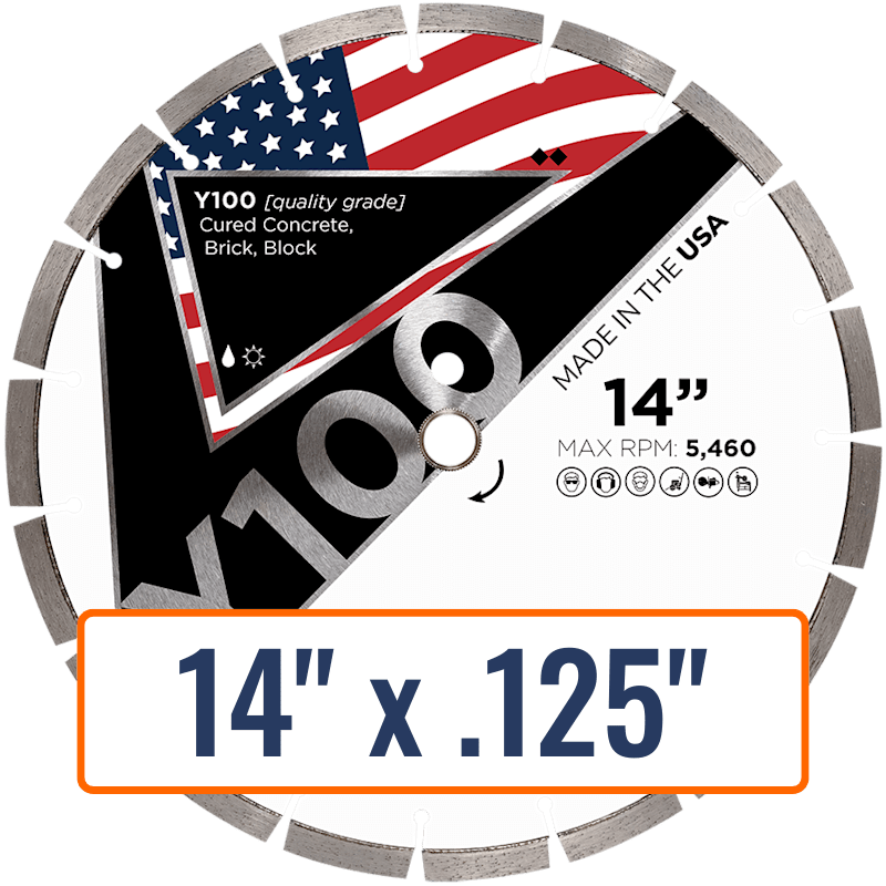 Diamond Vantage 14" x .125" General Purpose Diamond Saw Blade with 1" and 20mm Arbor Sizes
