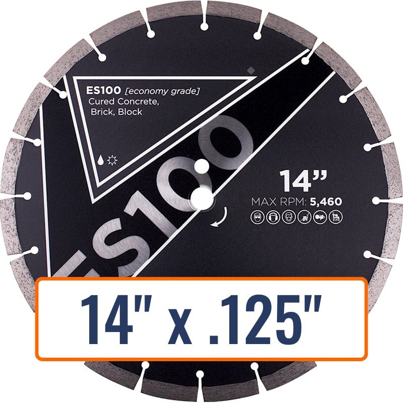 Diamond Vantage 14" General Purpose Diamond Saw Blade, .125" thick, 1" and 20mm arbor sizes