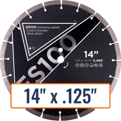 Diamond Vantage 14" General Purpose Diamond Saw Blade, .125" thick, 1" and 20mm arbor sizes