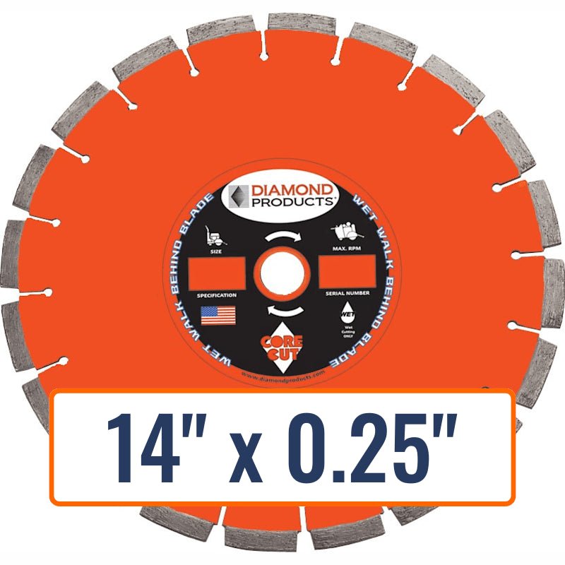 Diamond Products 14" x 0.25" Joint Widening Diamond Saw Blade with 1" Arbor