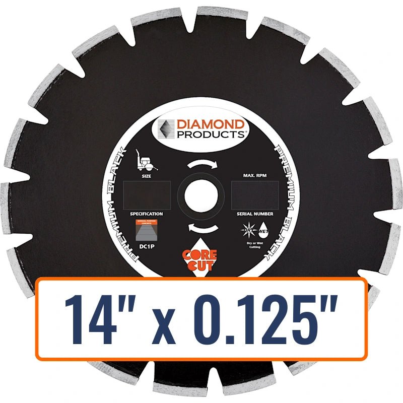 Diamond Products 14" x 0.125" Dry Walk Behind Diamond Saw Blade for Asphalt - DAP14125