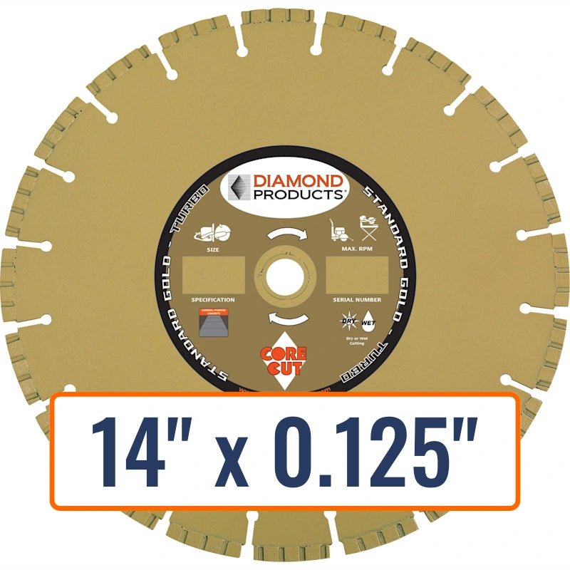 Diamond Products 14" x 0.125" High Performance Turbo Diamond Saw Blade for General Purpose Concrete