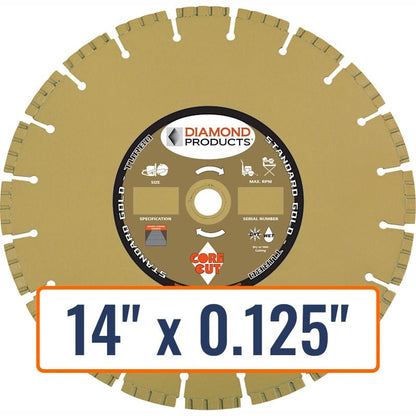 Diamond Products 14" x 0.125" High Performance Turbo Diamond Saw Blade for General Purpose Concrete