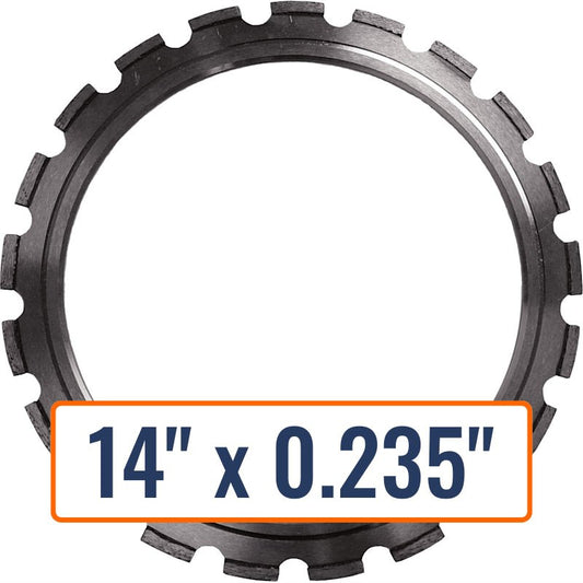 Diamond Products 14" x 0.235" Ring Saw Blade for Medium Hard Aggregate w/ Moderate Steel - No Drive Wheel