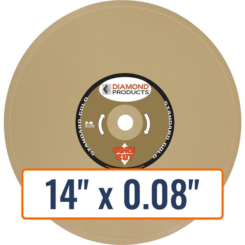 Diamond Products 14" x 0.08" Wet Tile Diamond Saw Blade for Ceramic, Fiberglass, Soft/Porous Tiles