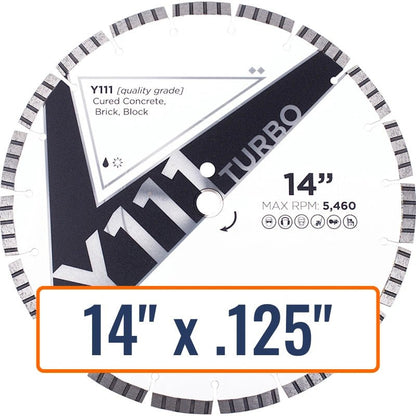 Diamond Vantage 14" General Purpose Diamond Saw Blade, .125" thick, 1" and 20mm arbor sizes