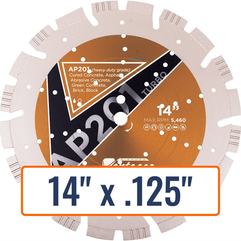 Diamond Vantage 14" x .125" All Purpose Diamond Saw Blade with 1" and 20mm Arbor Sizes