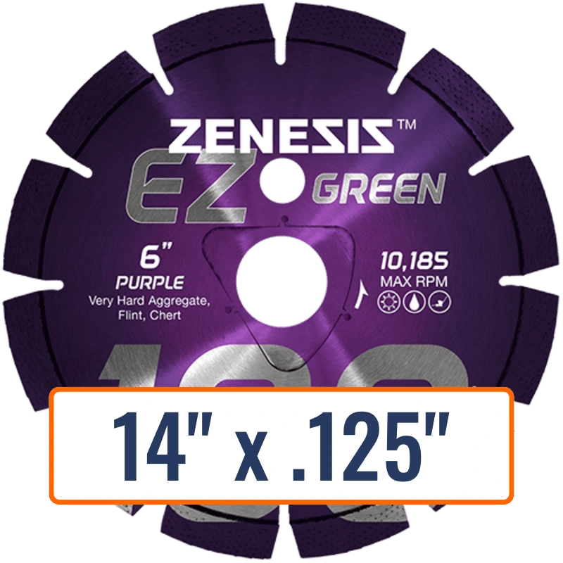 Diamond Vantage 14" x .125" Green Concrete Diamond Saw Blade with 1" Arbor Size and Soff-Cut Triangle