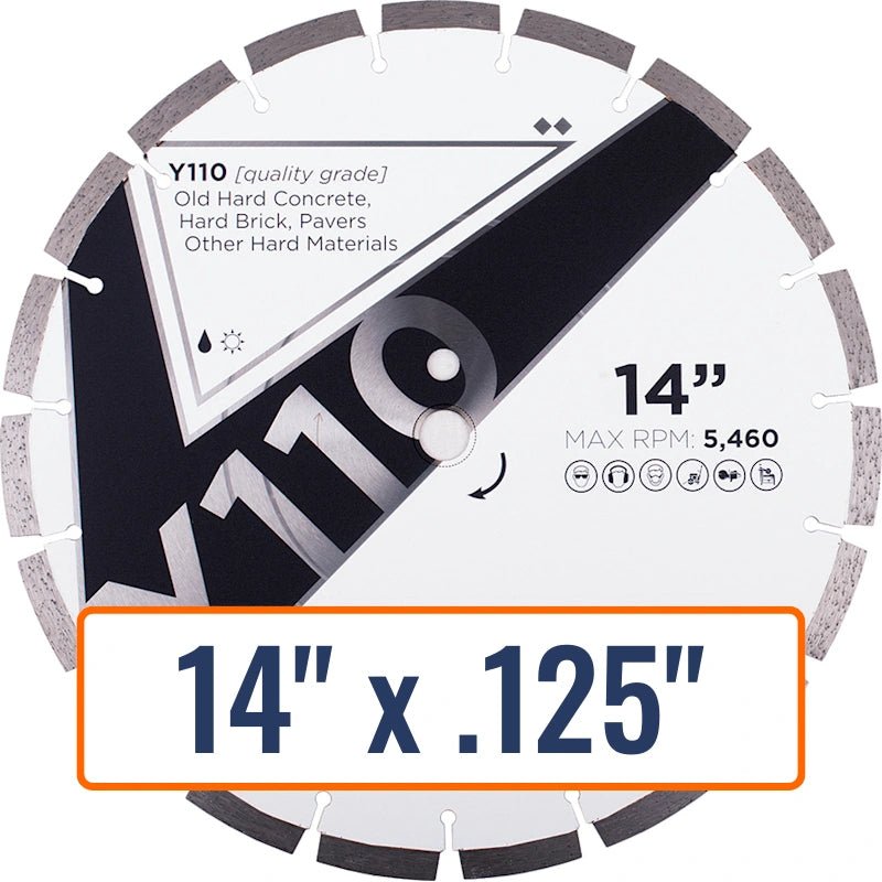 Diamond Vantage Y110 14" x .125" Diamond Saw Blade for Hard Materials
