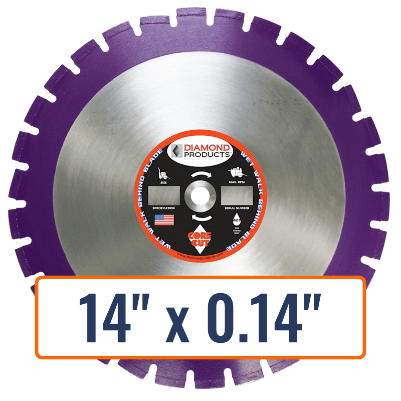Diamond Products 14" x 0.14" Imperial Purple Asphalt/Green Concrete Walk Behind Diamond Saw Blade