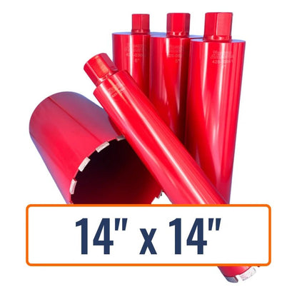Virginia Abrasives 14" x 14" Diamond Core Drill Bit for Brick, Concrete, and Masonry with 1-1/4"-7 Hub Size