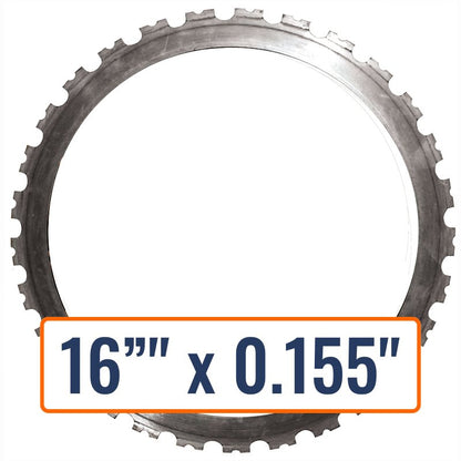Diamond Products 16" Dragon Ring Saw Blade for extremely hard aggregate with heavy steel.
