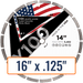 Diamond Vantage 16" x .125" General Purpose Diamond Saw Blade with 1" and 20mm Arbor Sizes