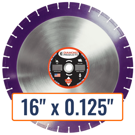Diamond Products 16" x 0.125" Walk Behind Diamond Saw Blade for Light to Medium Reinforced Concrete