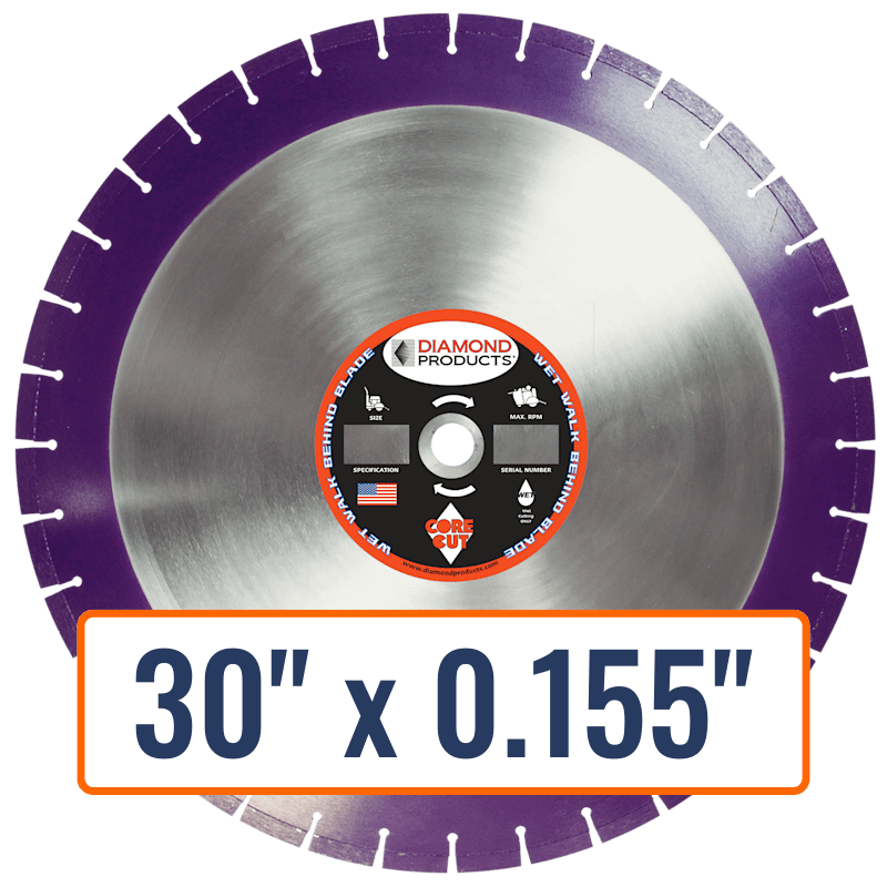 Diamond Products 30" x 0.155" Walk Behind Diamond Saw Blade for Light to Medium Reinforced Concrete