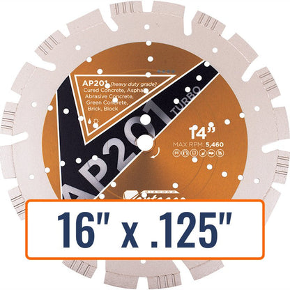 Diamond Vantage 16" All Purpose Diamond Saw Blade with 1" and 20mm Arbor