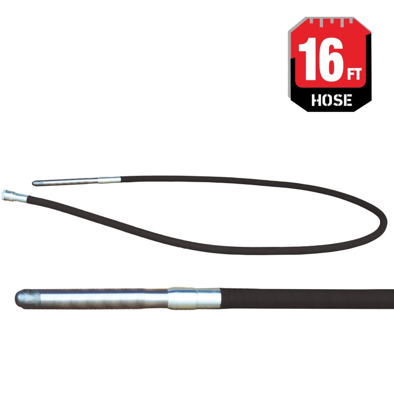 16 ft Concrete Vibrator Flexible Shaft Hose and Head
