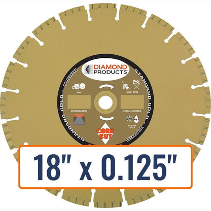 Diamond Products 18" x 0.125" High Performance Turbo Diamond Saw Blade for General Purpose Concrete