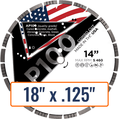 Diamond Vantage 18" x .125" All Purpose Diamond Saw Blade with 1" and 20mm Arbor Size