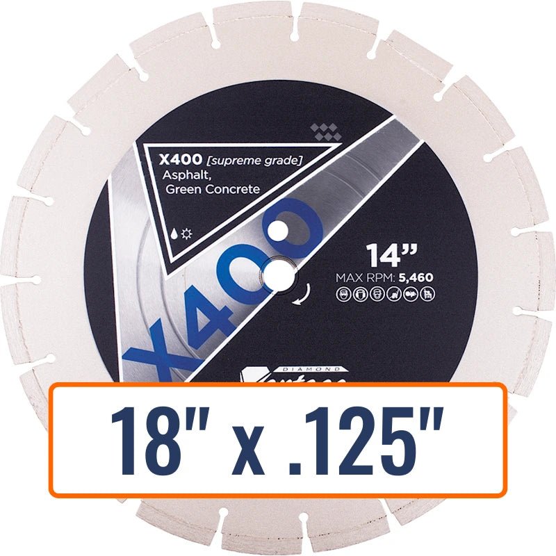 Diamond Vantage 18" Asphalt Diamond Saw Blade, 1" Arbor Size
