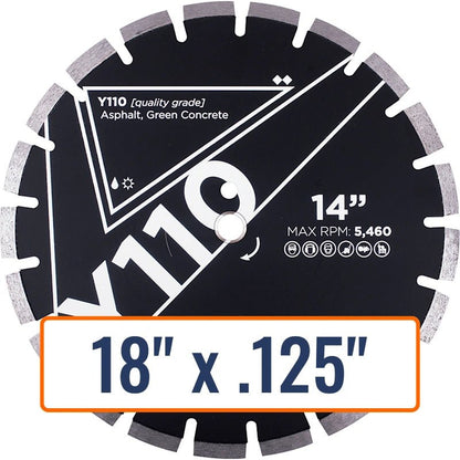 Diamond Vantage 18" x .125" Asphalt Diamond Saw Blade with 1" Arbor Size