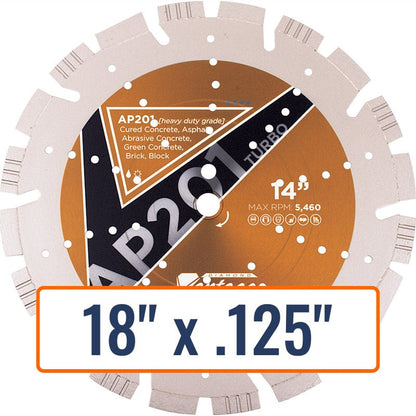 Diamond Vantage 18" x .125" All Purpose Diamond Saw Blade with 1" Arbor