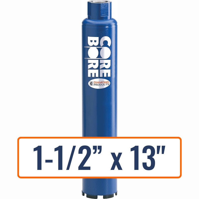Diamond Products 1-1/2" x 13" Wet Professional Core Drill Bit with 5/8"-11 Hub Size