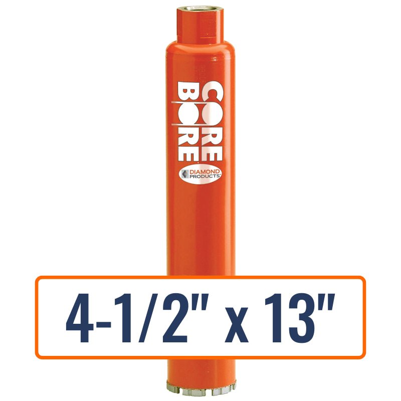 Diamond Products 4-1/2" x 13" Wet Turbo Core Drill Bit with 1-1/4"-7 Hub Size