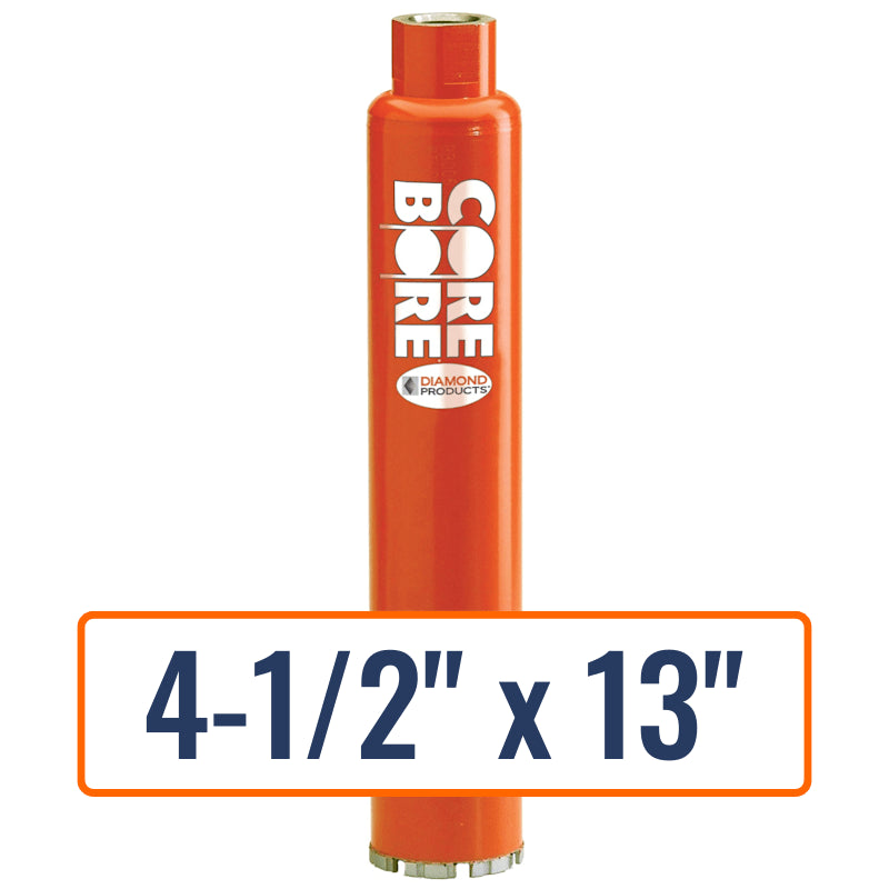 Diamond Products 4-1/2" x 13" Wet Turbo Core Drill Bit with 1-1/4"-7 Hub Size