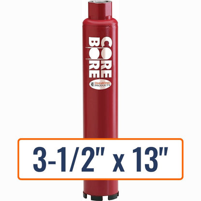 Diamond Products 3-1/2" x 13" Wet Turbo Core Drill Bit for Fast Coring in Asphalt/Block - 1-1/4"-7 Hub Size