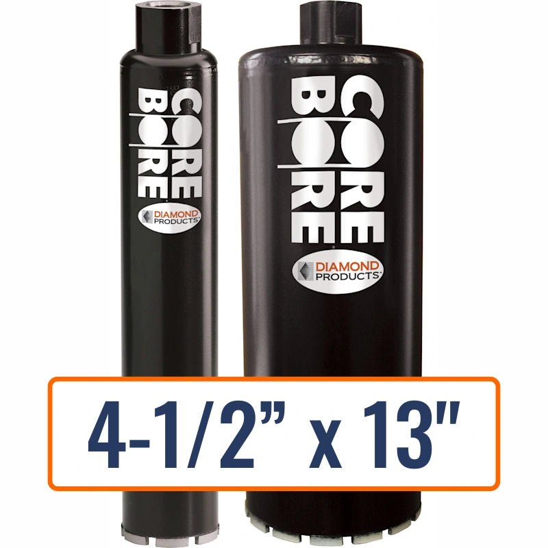 Diamond Products 4-1/2" x 13" Wet Segmented Core Drill Bit with 1-1/4"-7 Hub for General Purpose Applications
