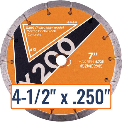 Diamond Vantage 4-1/2" Double Tuck Point Diamond Saw Blade, .250" thick, 7/8" or 5/8" arbor