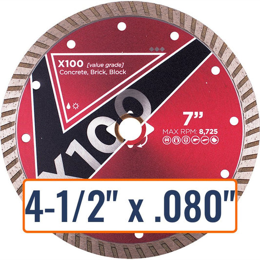 Diamond Vantage 4-1/2" x .080" General Purpose Diamond Saw Blade with 7/8" and 5/8" Arbor Sizes