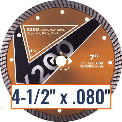 Diamond Vantage 4-1/2" General Purpose Diamond Saw Blade with .080" thickness, 7/8" or 5/8" arbor size