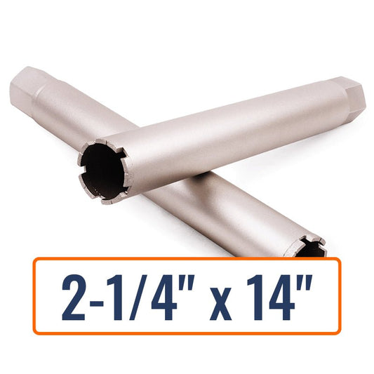 Diamond Vantage Asphalt Core Drill Bit X300 2-1/4" x 14" Wet Professional Bit with 1-1/4"-7 Hub Size.