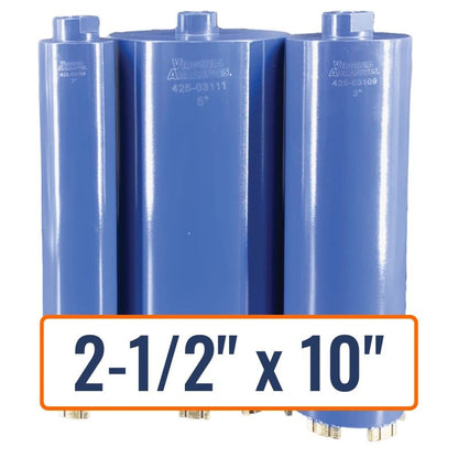 Virginia Abrasives 2-1/2" x 10" Masonry Core Drill Bit for Brick, Concrete, and Masonry - 5/8"-11 Hub Size