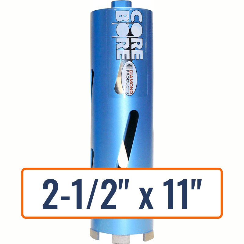 Diamond Products 2-1/2" x 11" Dry Hole Saw Core Drill Bit with 5/8"-11 Hub Size